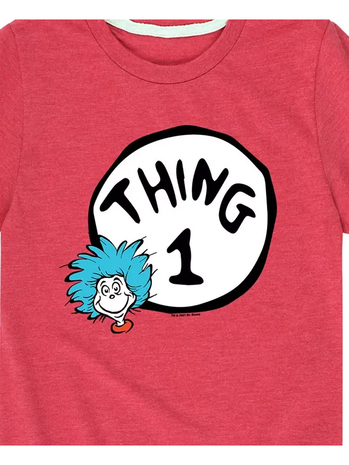 Футболка с принтом Thing 1 для мальчиков Dr. Seuss — изображение 3 из 3, красный