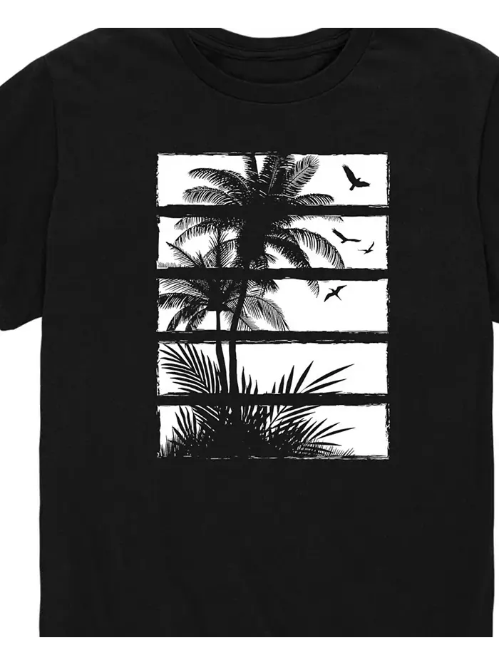 Мужская футболка с принтом Palm Tree Panels Airwaves — изображение 3 из 3, черный
