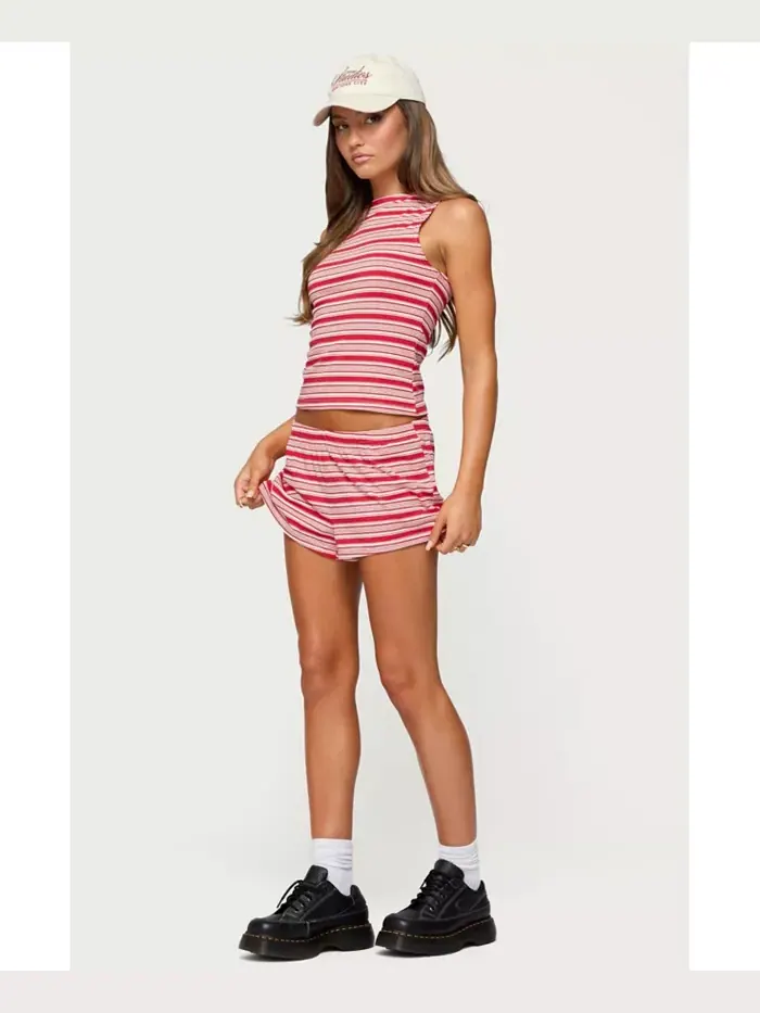 Женский топ Glennon Striped Edikted — изображение 2 из 5, красный--белый
