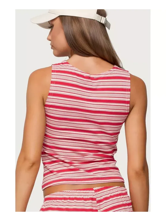 Женский топ Glennon Striped Edikted — изображение 3 из 5, красный--белый