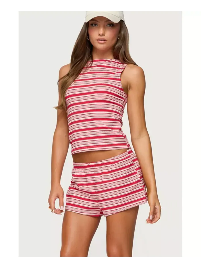 Женский топ Glennon Striped Edikted — изображение 5 из 5, красный--белый
