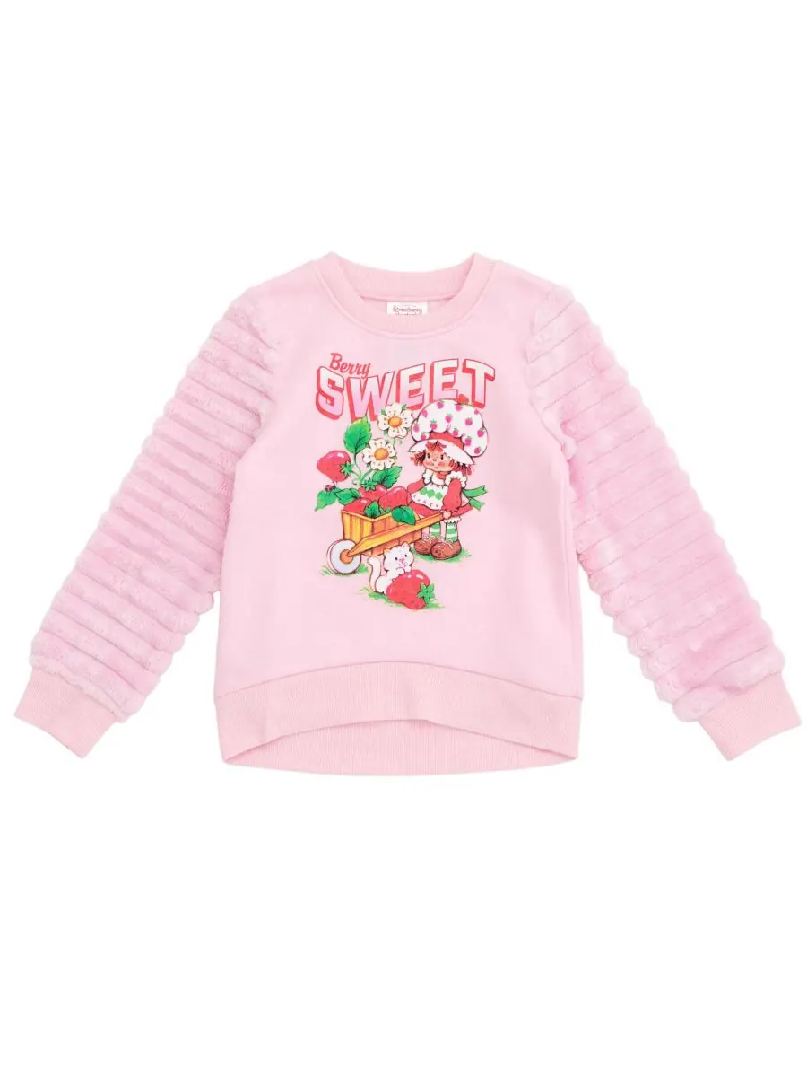 Флисовая толстовка с рукавами из искусственного меха Strawberry Shortcake — изображение 1 из 6, розовый