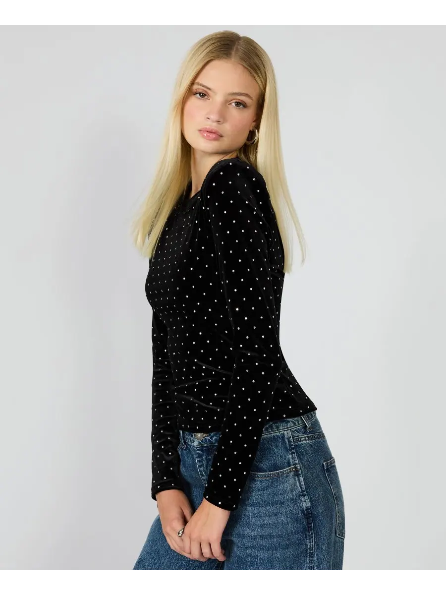 Женская блузка Maddilyn с декором Steve Madden — изображение 4 из 6, черный