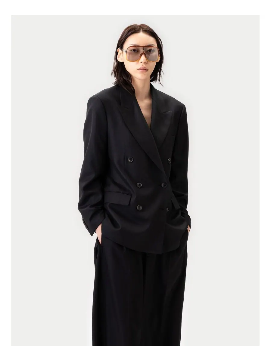 Женский двубортный кашемировый пиджак Gobi Cashmere — изображение 2 из 7, нет цвета