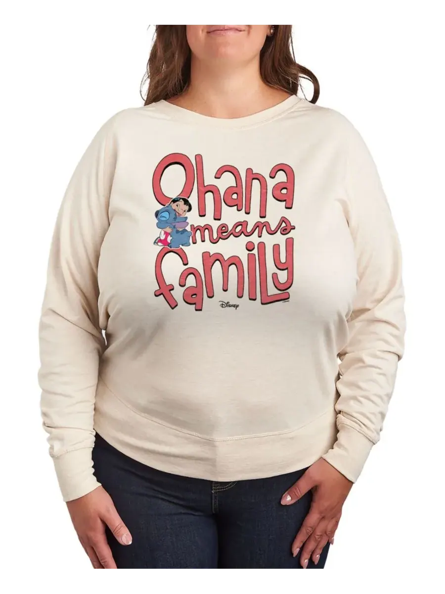 Футболки-пуловеры больших размеров с изображением Лило и Стича: Ohana Means Family Hybrid Apparel — изображение 1 из 3