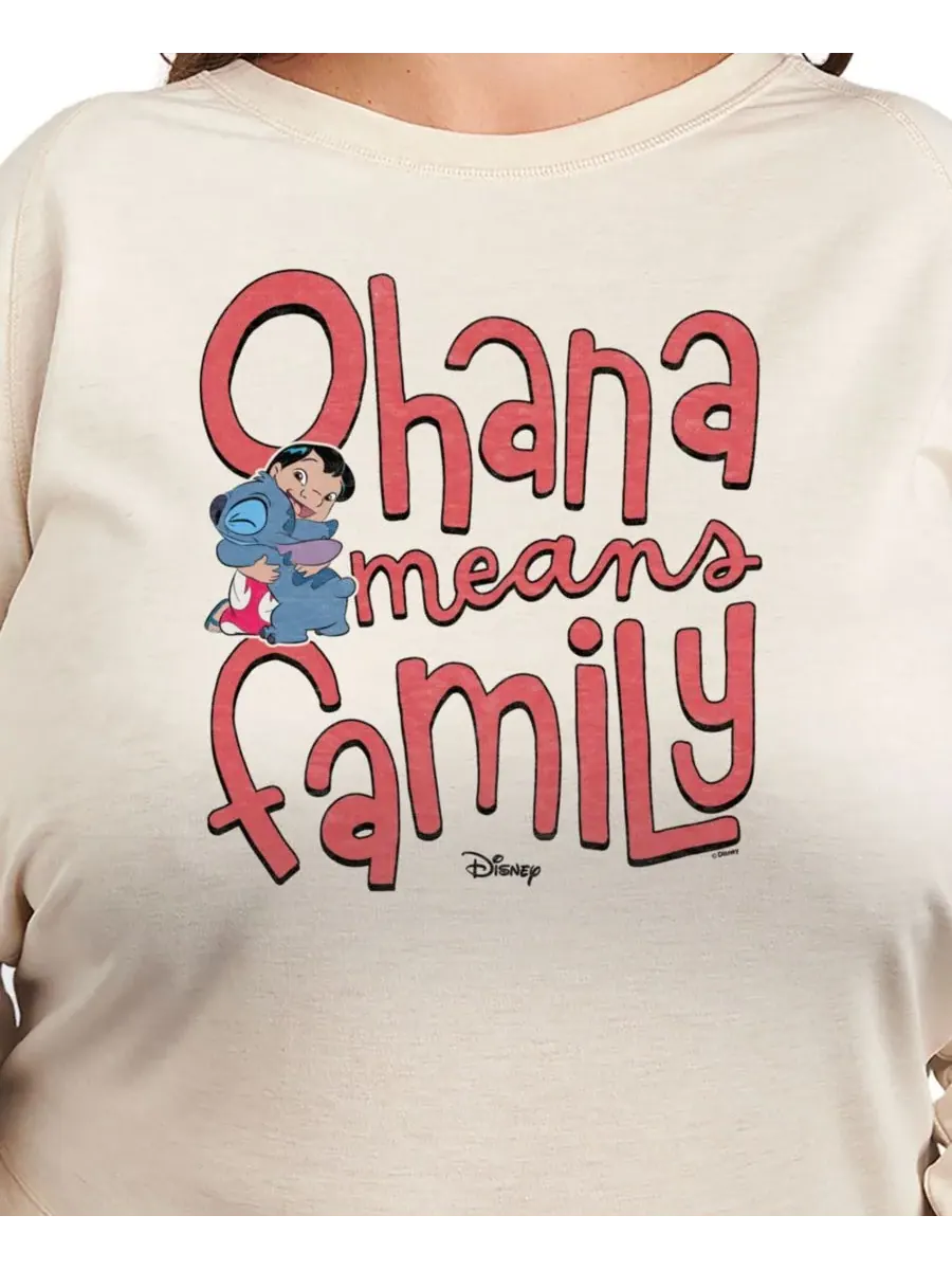 Футболки-пуловеры больших размеров с изображением Лило и Стича: Ohana Means Family Hybrid Apparel — изображение 2 из 3