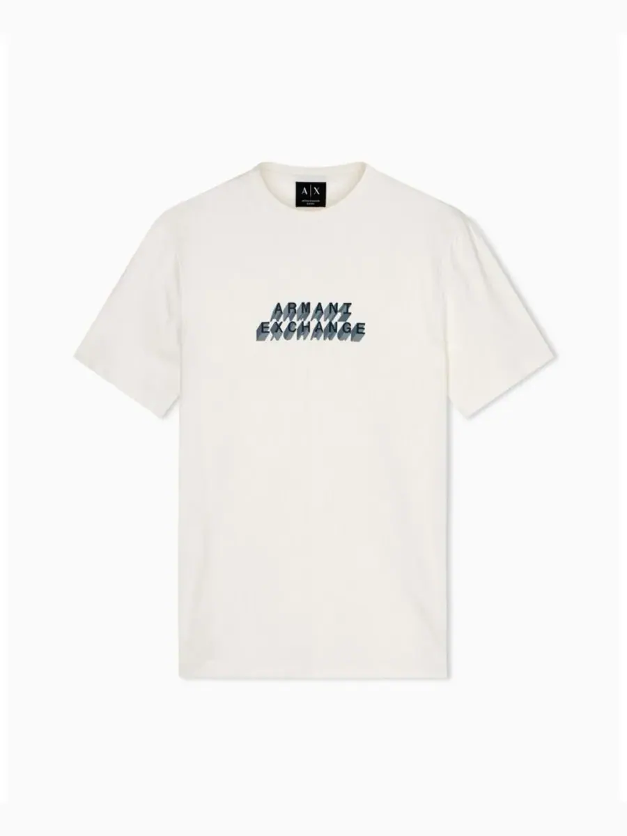 Мужская футболка с коротким рукавом и 3D-логотипом A|X Armani Exchange — изображение 4 из 5, белый