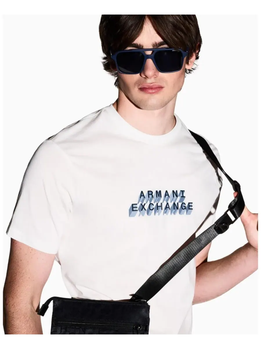 Мужская футболка с коротким рукавом и 3D-логотипом A|X Armani Exchange — изображение 5 из 5, белый