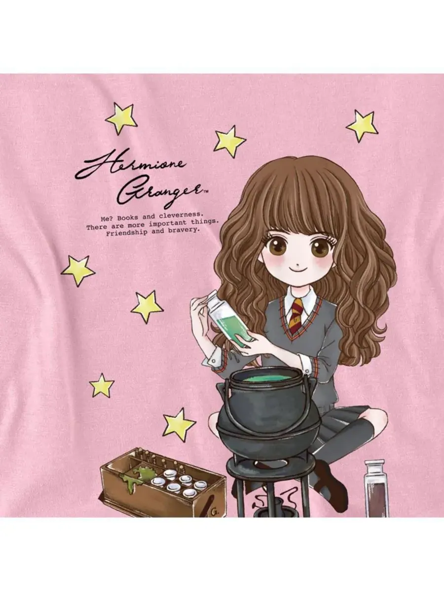 Мужская футболка с цитатой Гермионы Грейнджер и звездами Harry Potter — изображение 2 из 3, розовый
