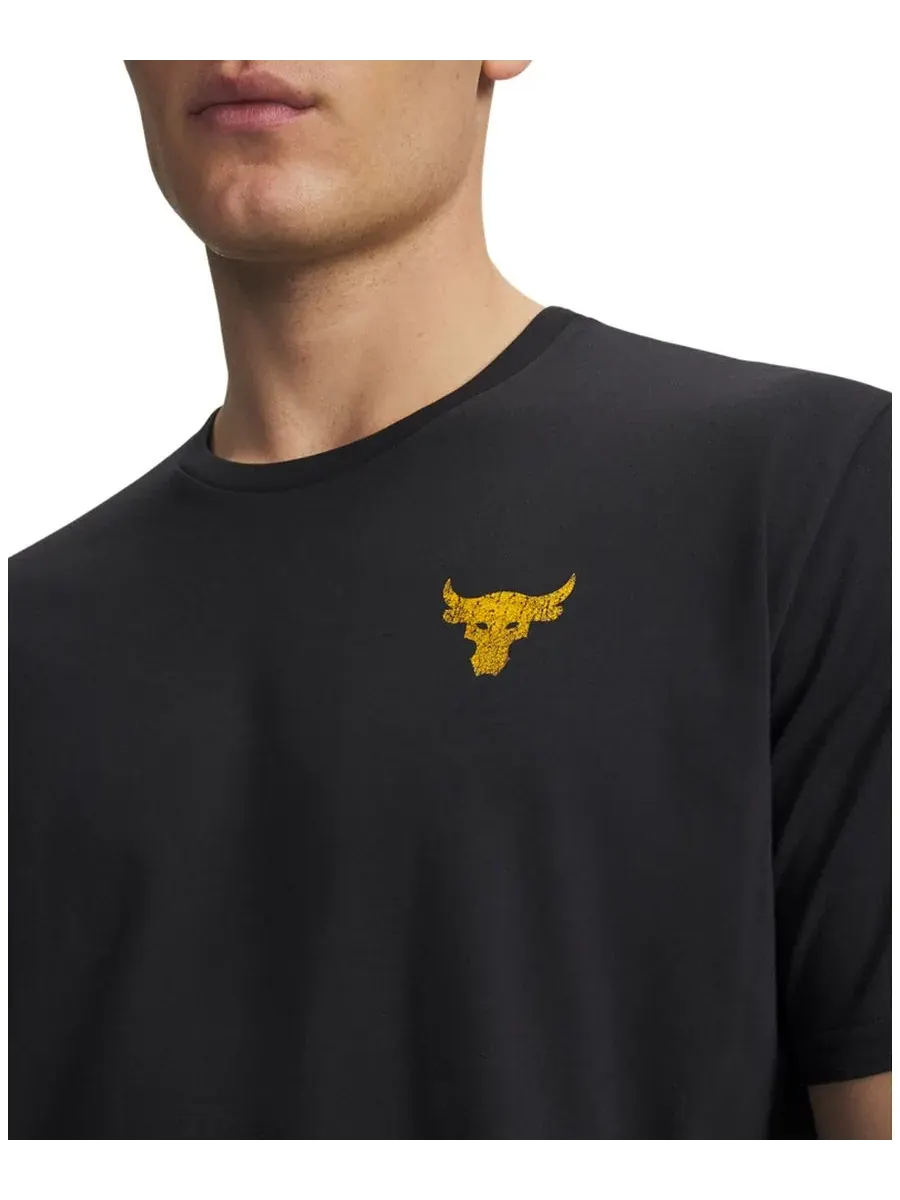 Мужская футболка с круглым вырезом Project Rock Rents Due Under Armour — изображение 3 из 3, черный