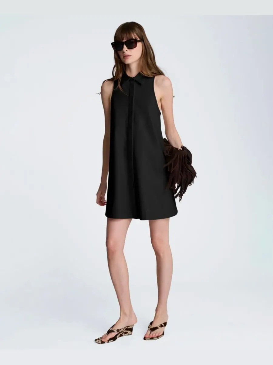 Женское платье-рубашка с воротником-стойкой Kenneth Cole — изображение 2 из 5, черный