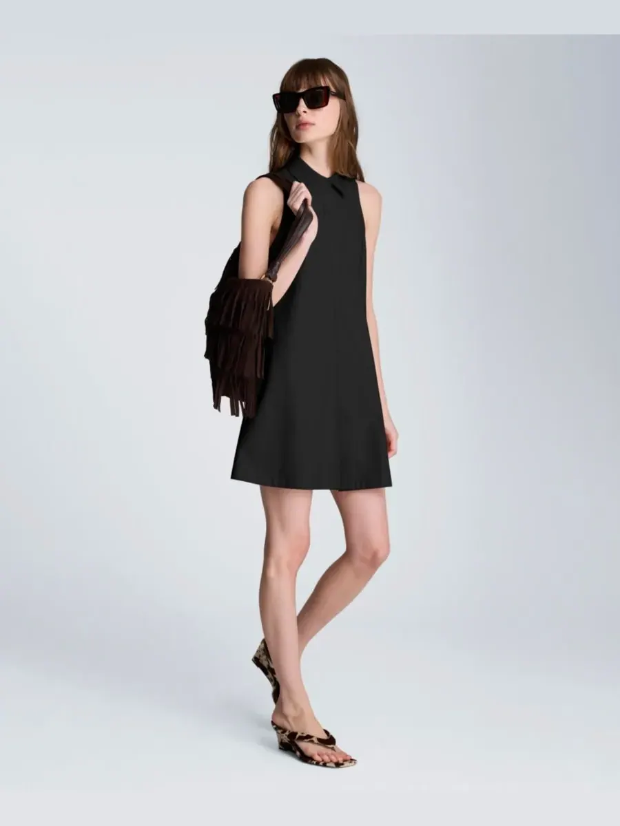 Женское платье-рубашка с воротником-стойкой Kenneth Cole — изображение 4 из 5, черный