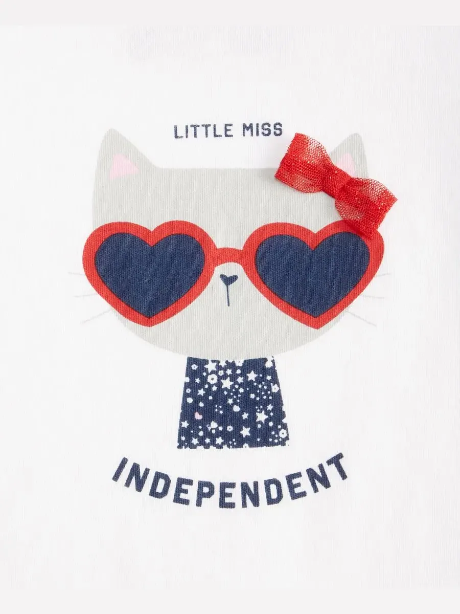 Детская футболка Little Miss Independent для девочек 12 месяцев - 5 лет Epic Threads — изображение 2 из 3, яркий белый