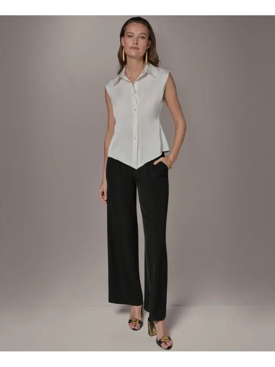 Рубашка на пуговицах для невысоких девушек Donna Karan New York — изображение 1 из 7, бежевый