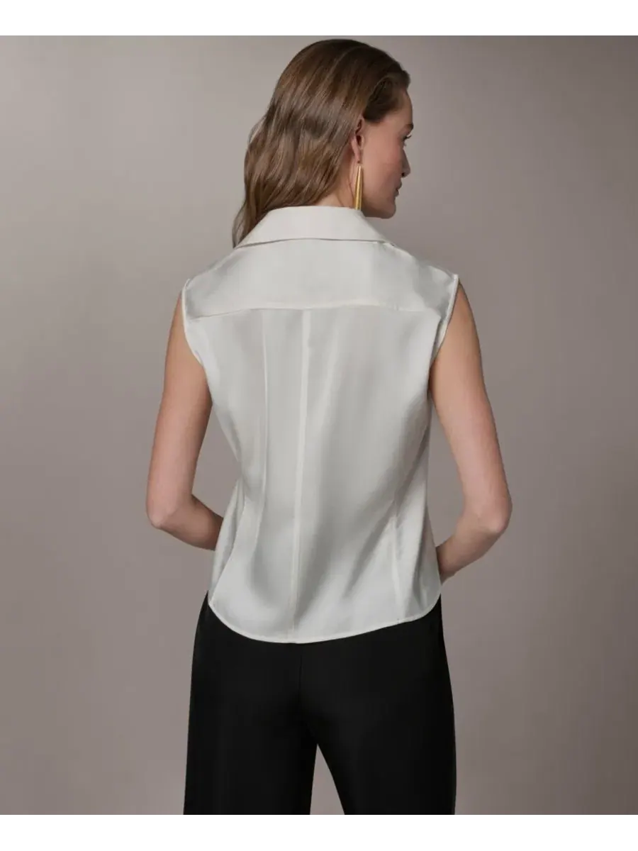 Рубашка на пуговицах для невысоких девушек Donna Karan New York — изображение 7 из 7, бежевый