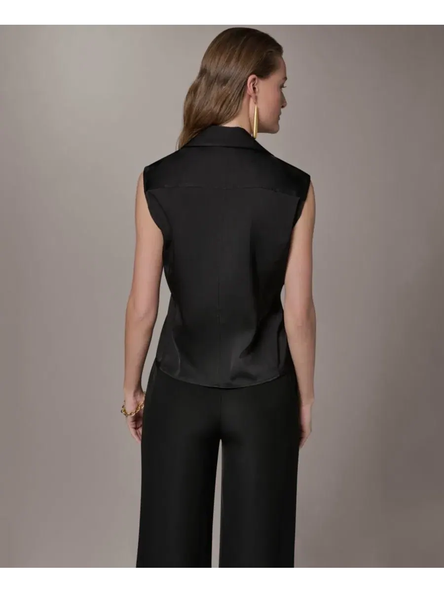 Рубашка на пуговицах для невысоких девушек Donna Karan New York — изображение 6 из 6, черный