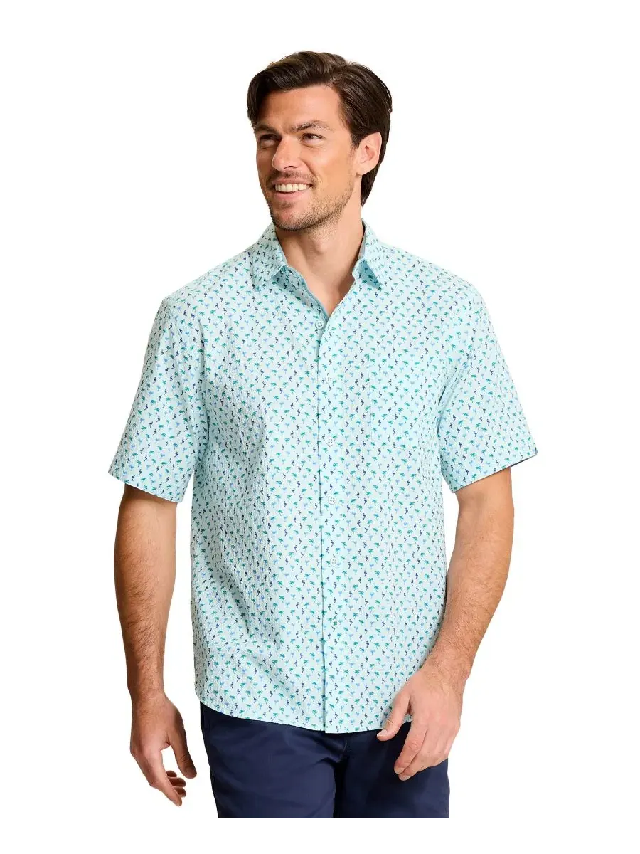 Мужская рубашка с коротким рукавом Nova Wave Flock Tommy Bahama — изображение 1 из 3, синий