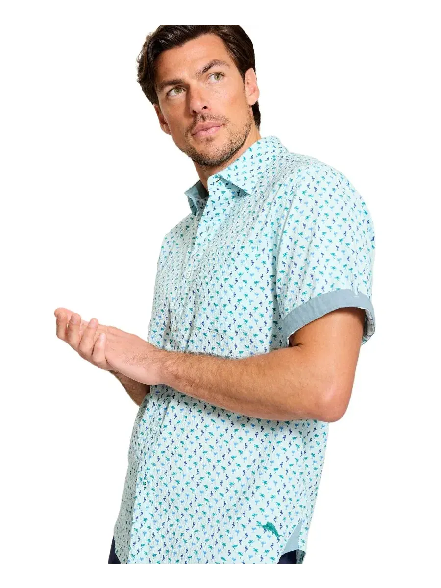 Мужская рубашка с коротким рукавом Nova Wave Flock Tommy Bahama — изображение 2 из 3, синий