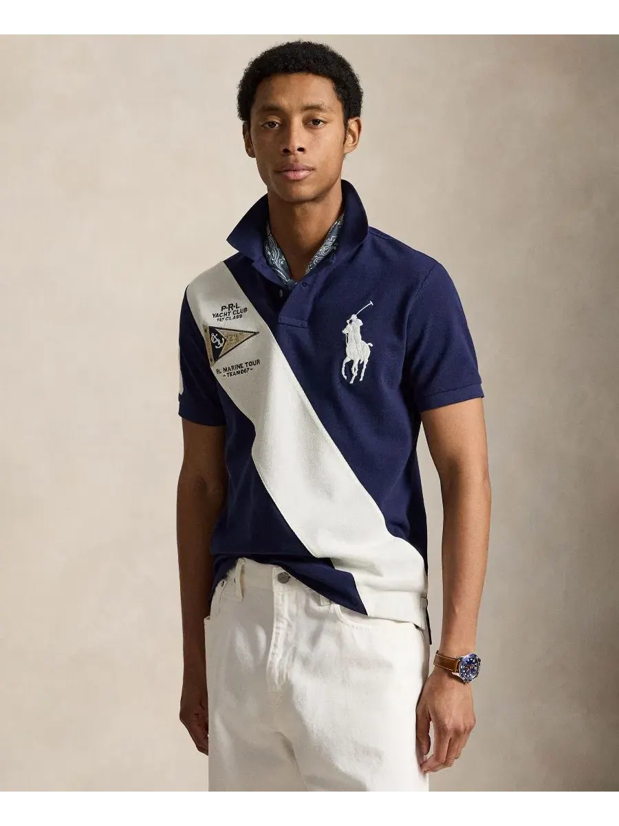 Мужская приталенная сетчатая рубашка-поло Big Pony Polo Ralph Lauren
