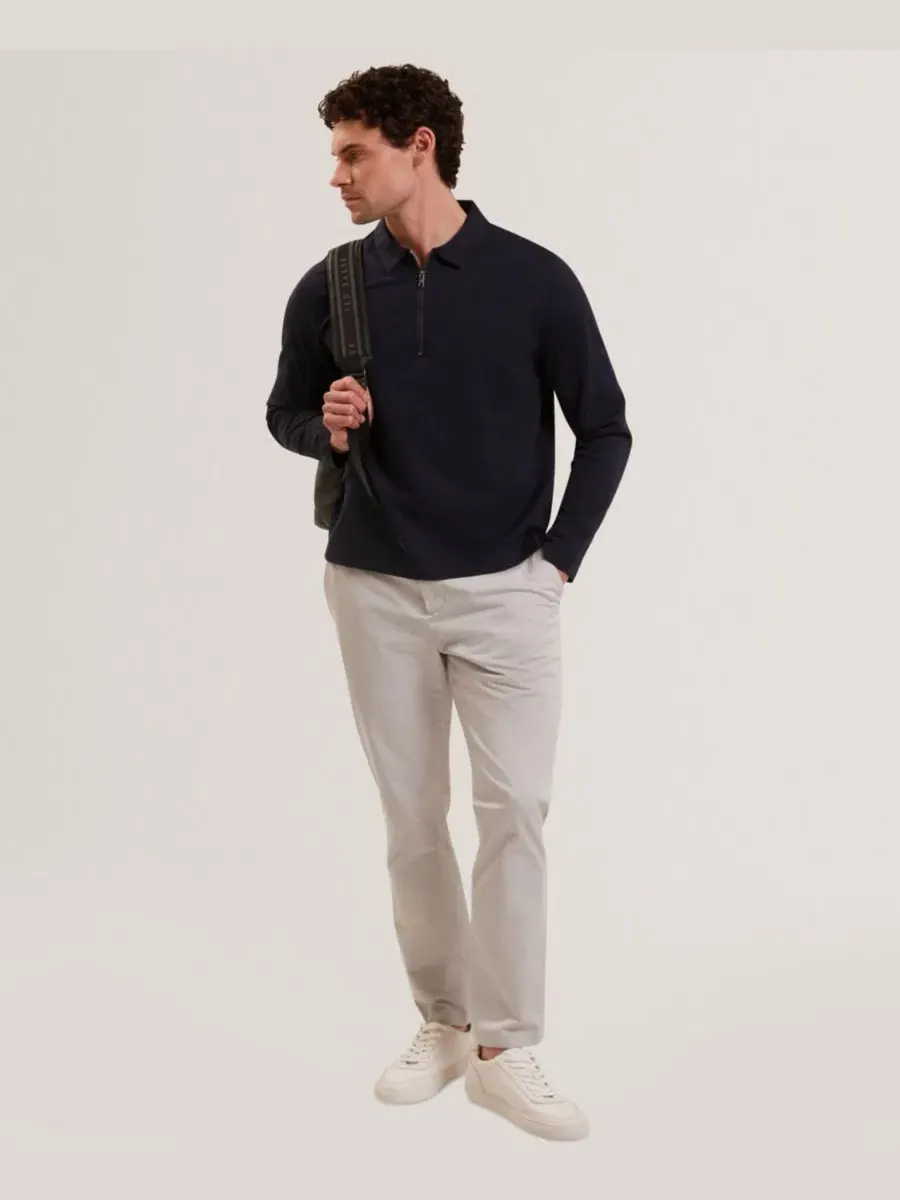 Мужская рубашка-поло с длинными рукавами Ted Baker — изображение 2 из 5, черный