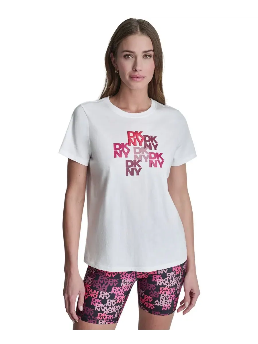 Футболка с логотипом DKNY Sport, Mixed Media — изображение 1 из 6, белый