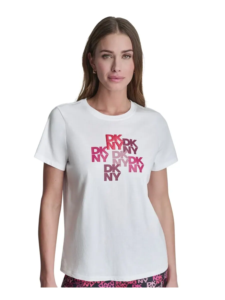 Футболка с логотипом DKNY Sport, Mixed Media — изображение 2 из 6, белый