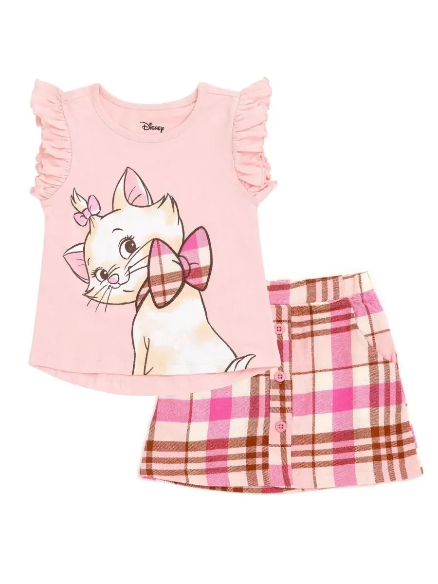 Комплект из топа с принтом и юбки-трапеции, Marie The Aristocats — розовый