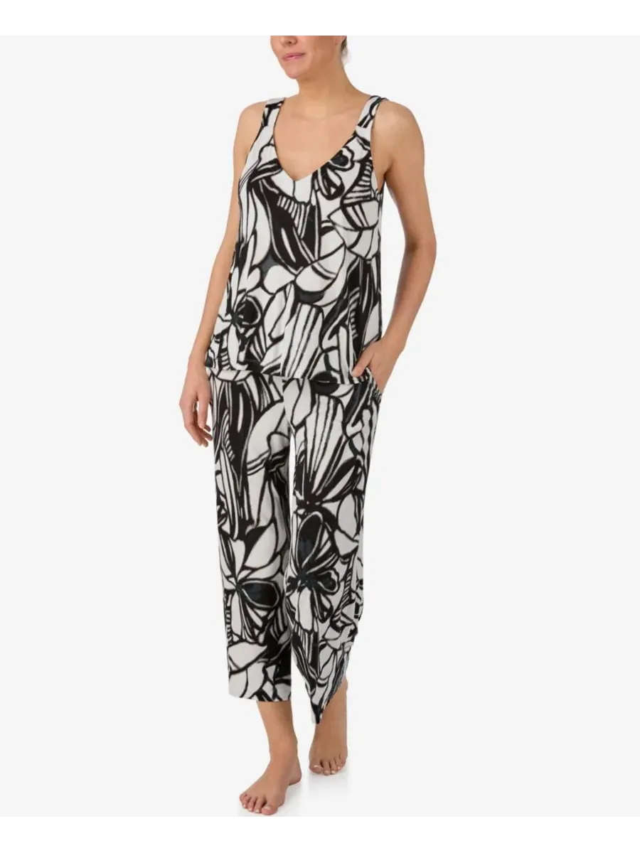 Комплект пижамы из вискозы с принтом Ikat Roses DKNY