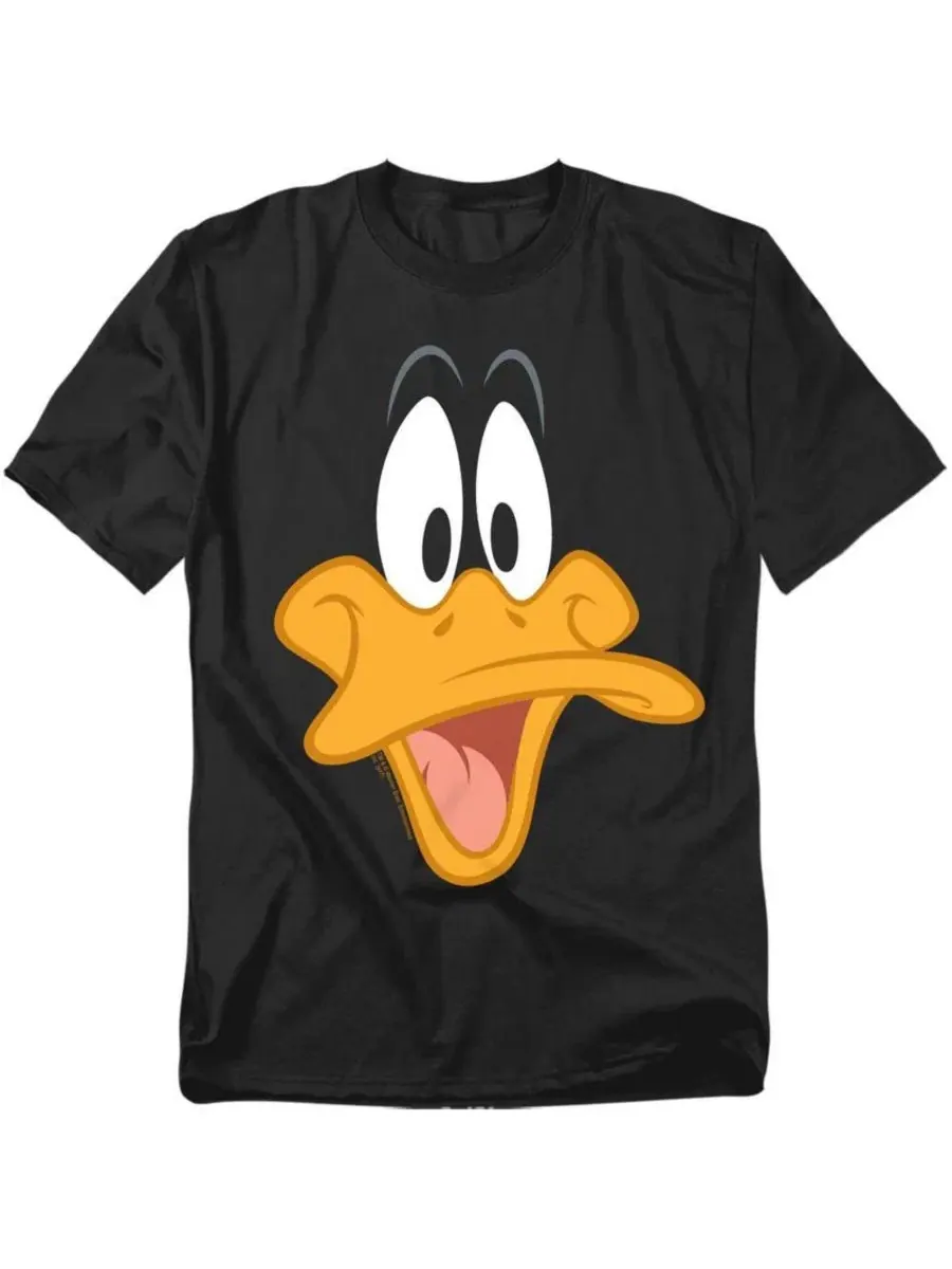 Футболка с принтом Daffy Face Looney Tunes — черный