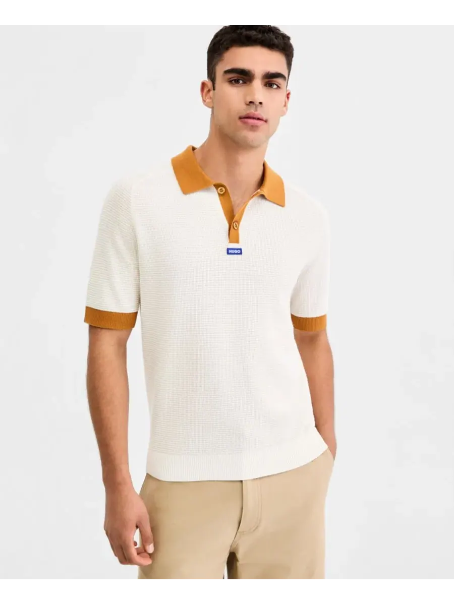 Поло с контрастной отделкой Siablo Polo Shirt Hugo Boss — изображение 1 из 4, белый