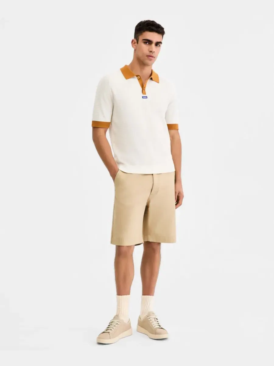 Поло с контрастной отделкой Siablo Polo Shirt Hugo Boss — изображение 2 из 4, белый