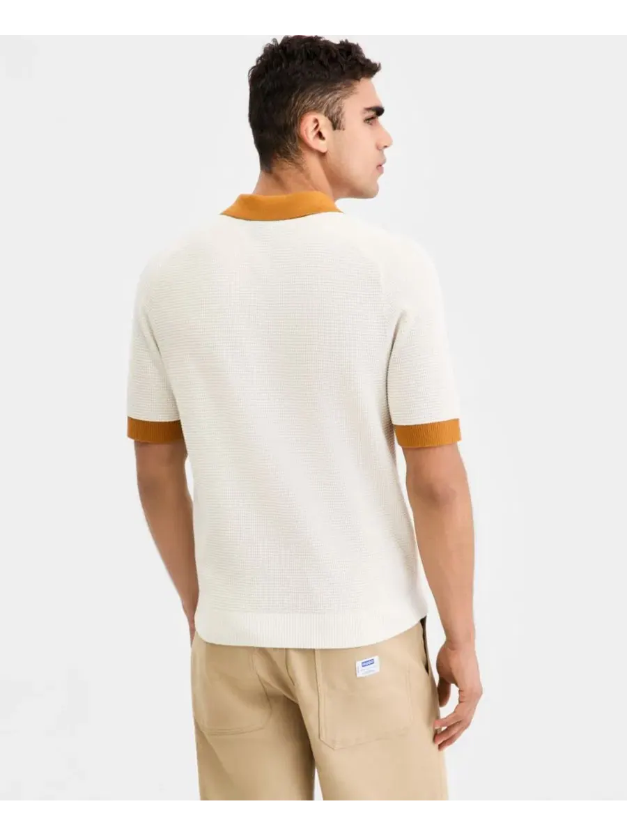 Поло с контрастной отделкой Siablo Polo Shirt Hugo Boss — изображение 3 из 4, белый