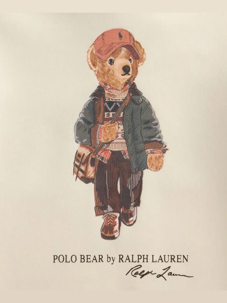 Худи с капюшоном и принтом Polo Bear Polo Ralph Lauren — изображение 3 из 3, кремовый