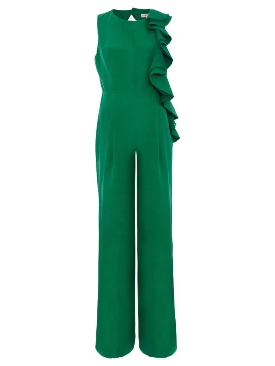 Комбинезон с воланами Jillian Wide Leg Phase Eight — изображение 2 из 7, зеленый