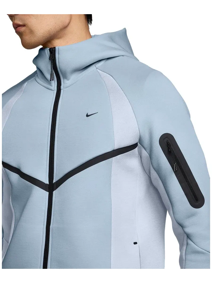 Флисовая кофта с капюшоном, цвет-блок, полная застежка-молния Nike — изображение 2 из 3