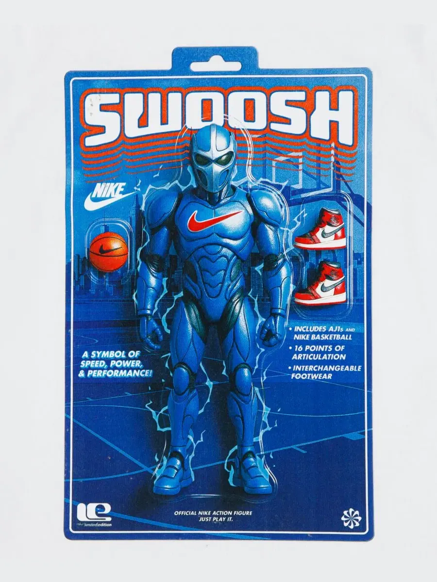 Футболка с принтом Swoosh Action Figure Nike — изображение 3 из 3, белый