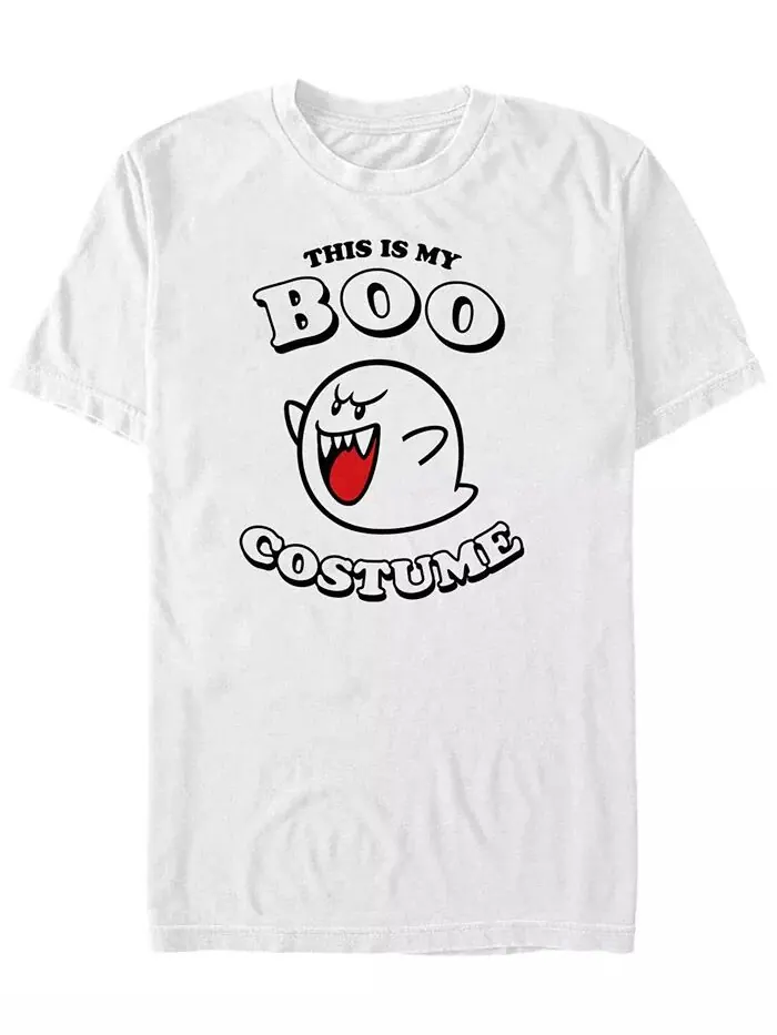 Мужская футболка с коротким рукавом Nintendo Super Mario Boo на Хэллоуин Fifth Sun — изображение 1 из 1, белый
