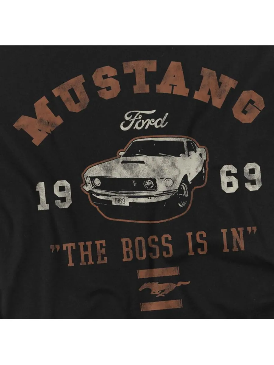 Мужская футболка "Босс на месте" Mustang — изображение 2 из 3, черный