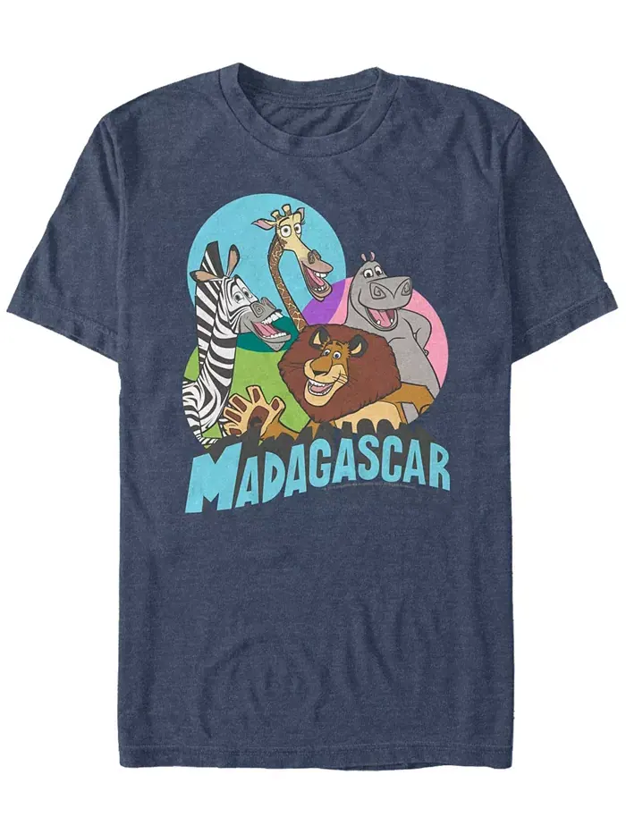 Футболка с коротким рукавом Madagascar Men's Animal Venn Diagram Fifth Sun — изображение 1 из 1, темно-синий
