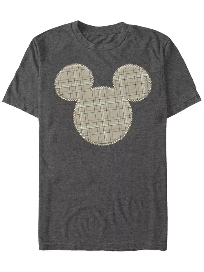 Мужская футболка с коротким рукавом Mickey в клетку с аппликацией Fifth Sun — изображение 1 из 1, темный серый
