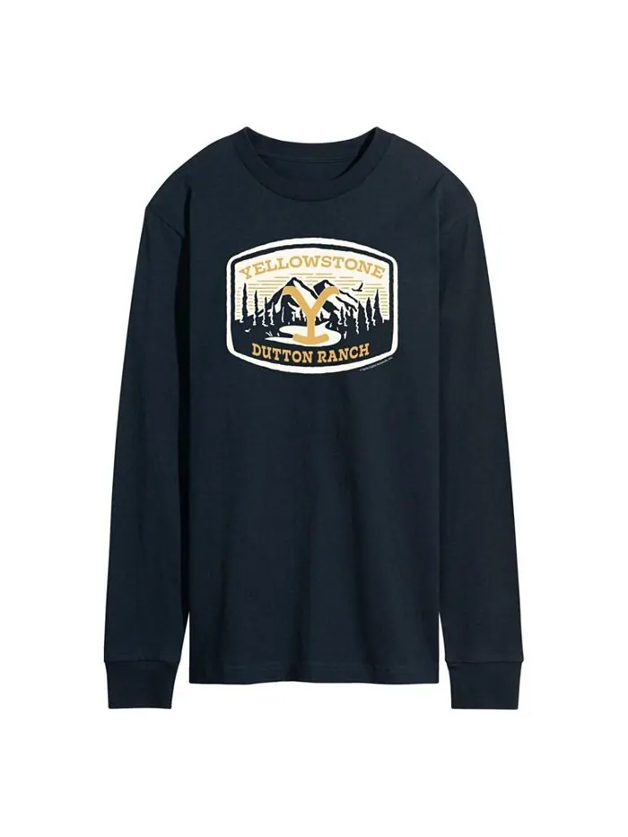 Мужская футболка с длинным рукавом Yellowstone Mountain Scene AIRWAVES — изображение 1 из 2, синий