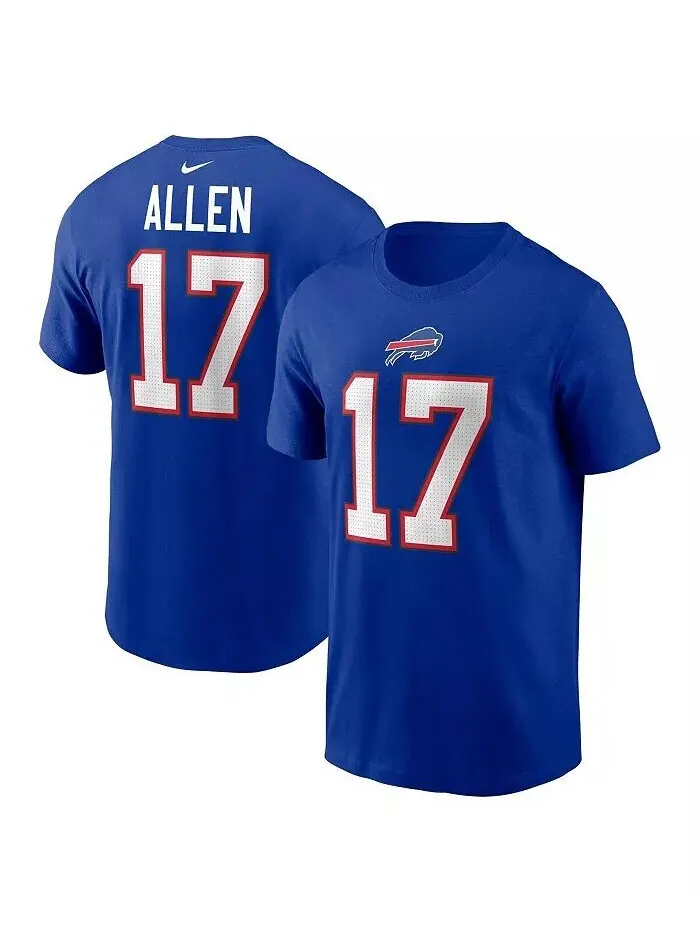 Мужская футболка с именем и номером игрока Josh Allen Royal Buffalo Bills Nike — изображение 1 из 3, королевский