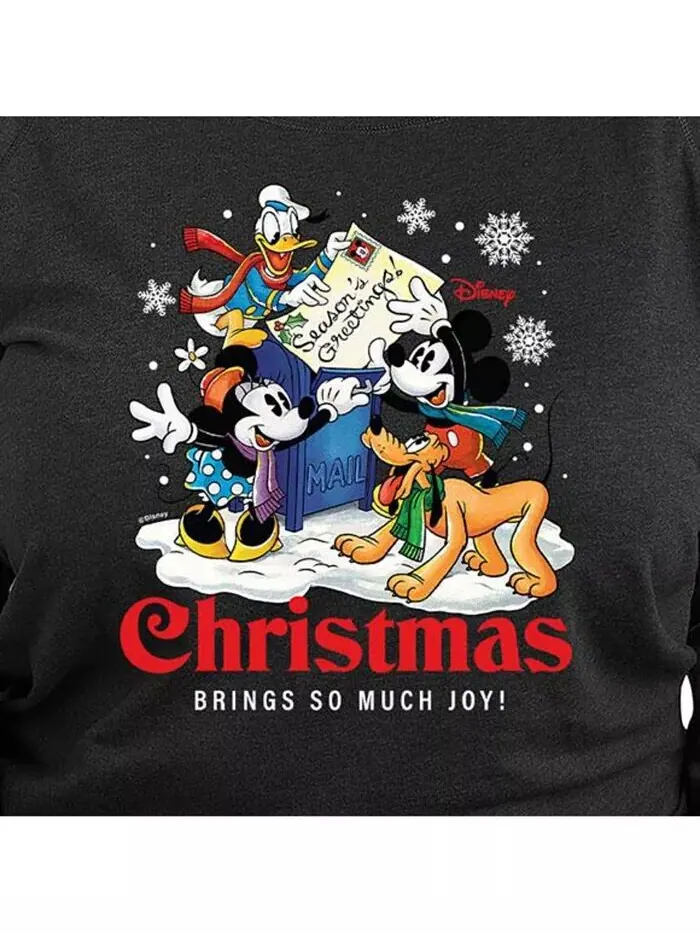 Футболка-пуловер с рождественской графикой Disney размера плюс Hybrid Apparel — изображение 3 из 3, серый