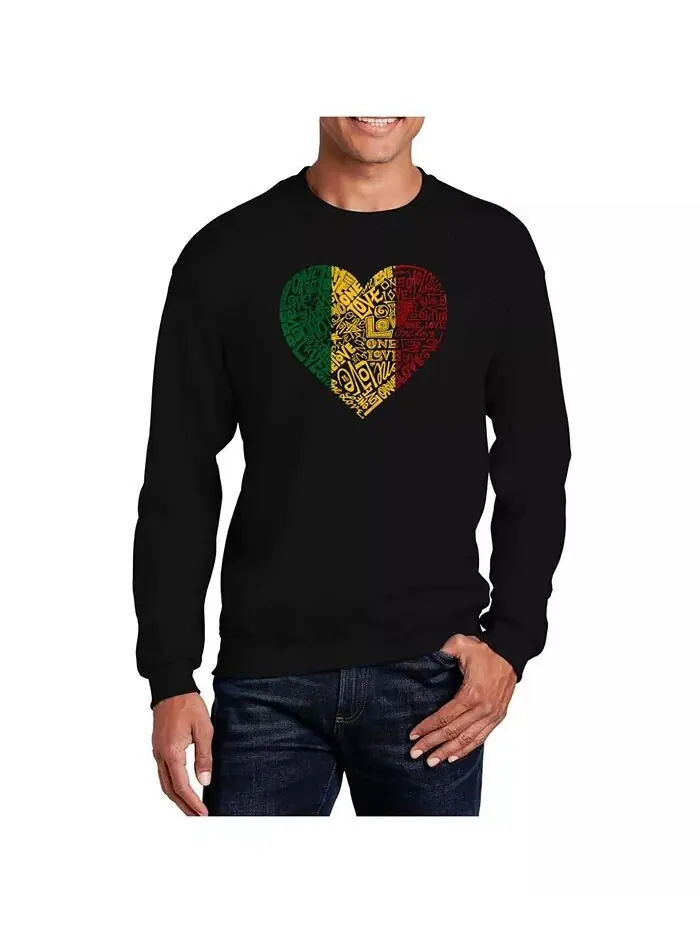 Мужская толстовка Word Art One Love Heart с круглым вырезом LA Pop Art — изображение 1 из 2, черный