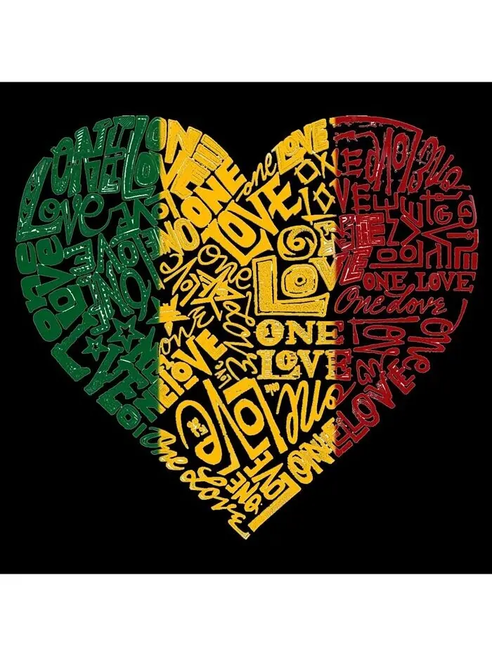 Мужская толстовка Word Art One Love Heart с круглым вырезом LA Pop Art — изображение 2 из 2, черный