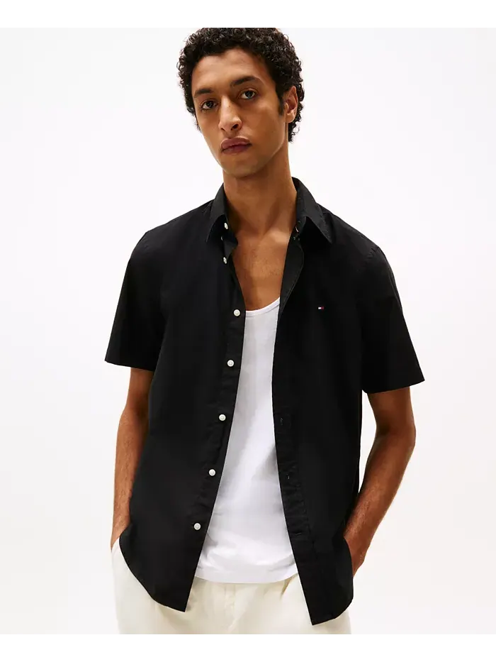 Мужская рубашка с коротким рукавом Flex Poplin Regular Fit Tommy Hilfiger