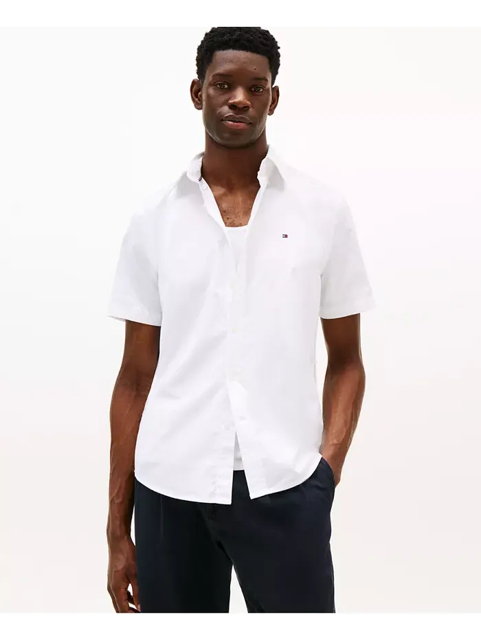 Мужская рубашка с коротким рукавом Flex Poplin Regular Fit Tommy Hilfiger