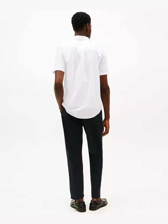 Мужская рубашка с коротким рукавом Flex Poplin Regular Fit Tommy Hilfiger — изображение 2 из 4, белый