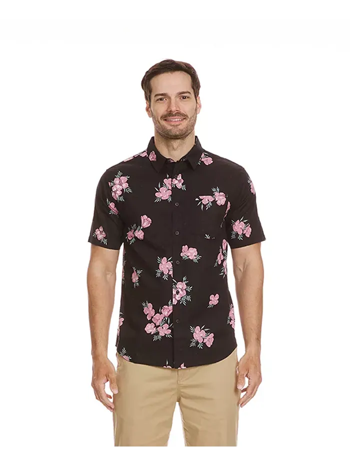 Мужская классическая рубашка Habitats Classic Woven Quiksilver — изображение 1 из 4, черный