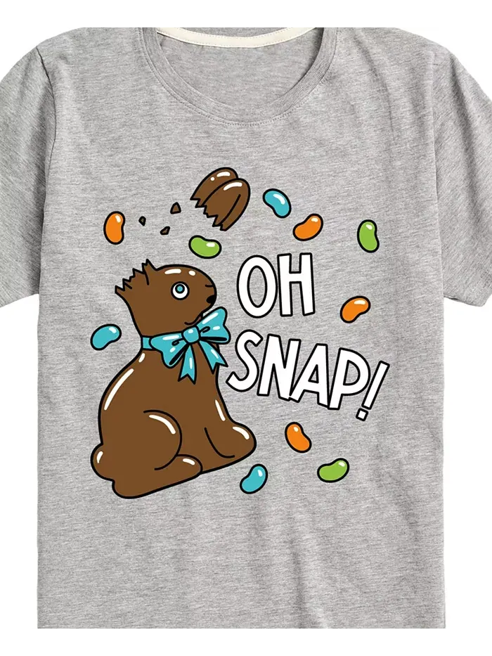 Футболка с принтом "Oh Snap" для мальчиков, Easter Hybrid — изображение 3 из 3, серый